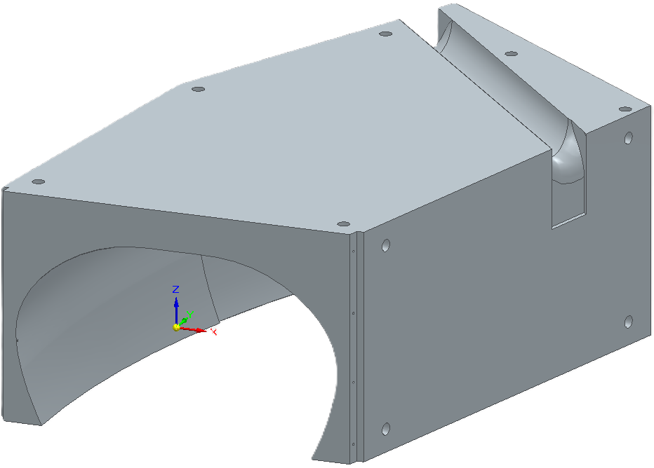 3D&nbsp;model tunelu u&nbsp;Modelu elektrického řízeného zdroje ze Solid Edge